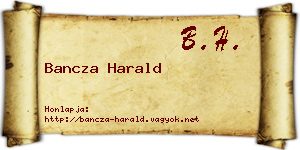 Bancza Harald névjegykártya